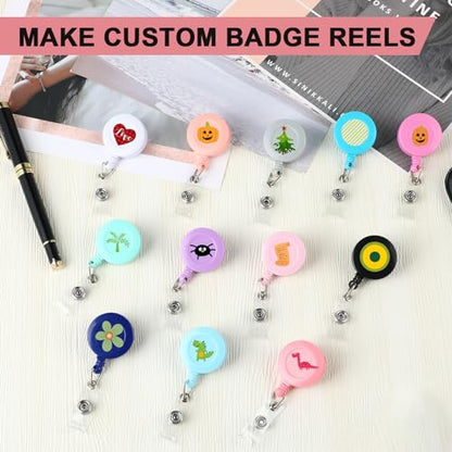 Retractable Badge Reels with Swivel Clip - Bulk Heavy Duty Badge Holders - color: Multicolor