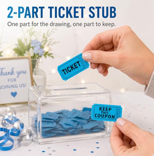 MAQIHAN Blue Raffle Tickets Roll - 50/50 Double Raffle Tickets for Event - color: 200pcs Blue