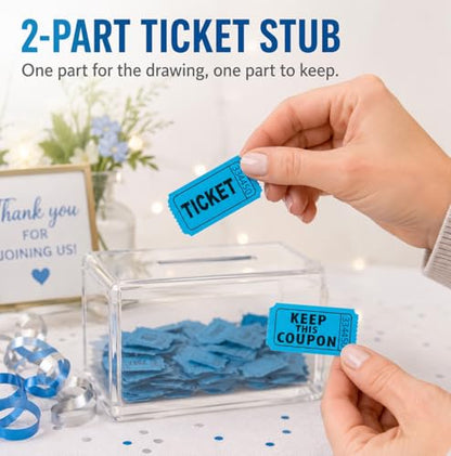 MAQIHAN Blue Raffle Tickets Roll - 50/50 Double Raffle Tickets for Event - color: 200pcs Blue