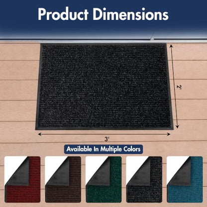 Notrax 109 Industrial Door Mat, 2' x 3' Charcoal, Made in the USA - color: Charcoal, size: 2' x 3' (Rectangular)