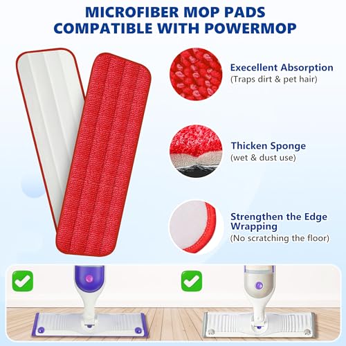 Spray Mops for Floor Cleaning: Wet Dry Mop Hardwood Floor Mops Refillable - color: Red