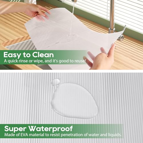 Anoak Shelf Liner Cabinet Liner, Non Adhesive Drawer Liner, Washable 12 Inch x 20 FT x 4Rolls Waterproof Durable Non-Slip Shelf Liner for Kitchen, Drawer, Refrigerator - size: 12"W x 960"L