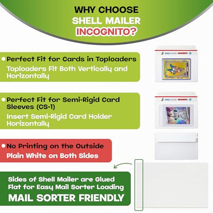 Shell Mailer Incognito Trading Card Envelopes for Shipping 50 Card Mailers - color: 50 Pack - Incognito