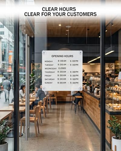 Magnetic Business Hours Sign, Changeable Storefront Opening Hours Board - color: White Board