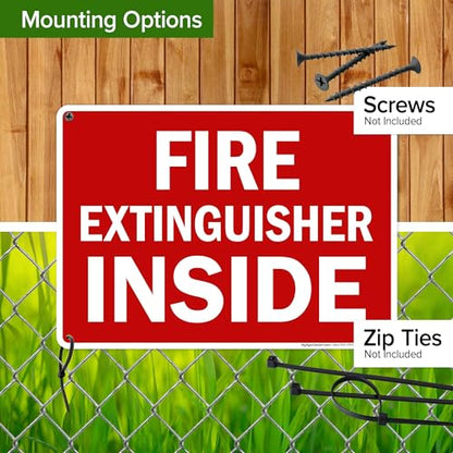 Fire Extinguisher Inside Sign, 10x14 Inches, Rust Free .040 Aluminum, Fade Resistant, Made in USA by My Sign Center - size: 10x14 Aluminum
