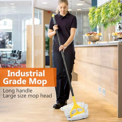 VOUBIEN 35 Qt Commercial Mop Bucket with Side-Press Wringer Combo on Wheels