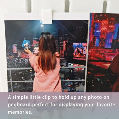 PIAOLGYI Photo Clip for IKEA Skadis Pegboard,Clip Holder Compatible with The IKEA Pegboard (10 Pack)