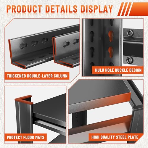 Adjustable Storage Shelves for Pantry, Kitchen, Garage - size: 4-Tier 63"Hx 45.3"W x17.7"D