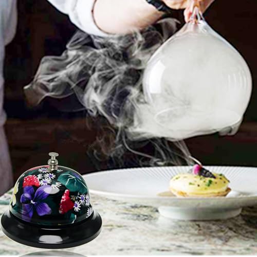 Call Bell Desk Service Bell Ding Bell for Restaurant Hotel Room Kitchen Party Office Elderly Large Black Floral Pattern Bell,3.3 inch - color: Black Yellow-pattern