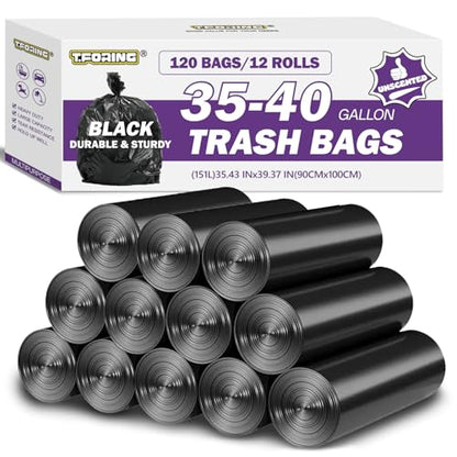 35-40 Gallon Trash Bags Unscented, 35'' x 40'', Black, 120 Count - color: 35-40 Gallon | 120 Count, size: 120 Count(pack of 1)