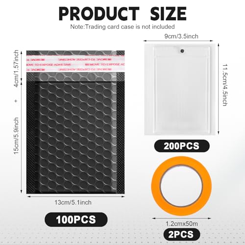 Engrowtic 302 Pcs Card Shipping Set Bubble Mailers, Black, 4.5 x 3.5 Inch - color: Black, size: 4.5 x 3.5 Inch