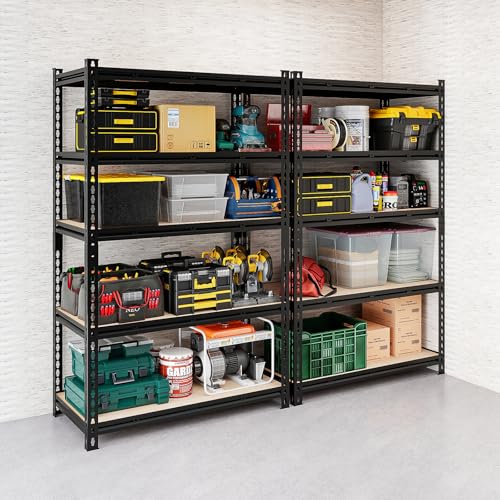 72" H Heavy-Duty Garage Shelving | Metal Garage Storage Racks, 4,800-pound Capacity; Adjustable Shelving for Garage Storage, Multi-Purpose Shelving Unit,72H*55W*24.03D (72H*55W*24.03D) - size: 72H*55W*24.03D