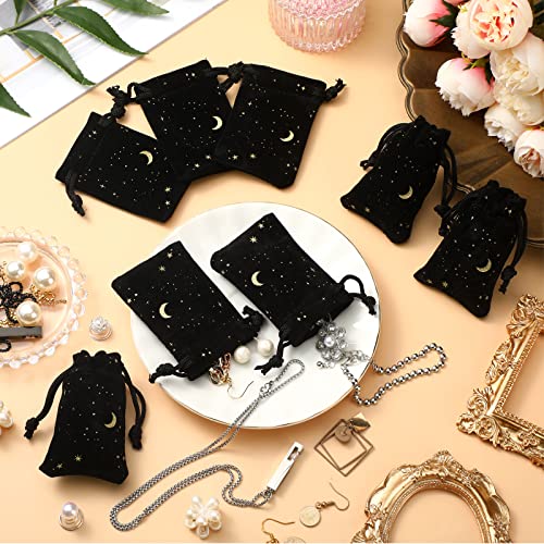 Hillban 30 Pcs 2 x 3, Black Velvet Bag with Drawstring for Jewelry - color: Black, size: 2 x 3 Inch