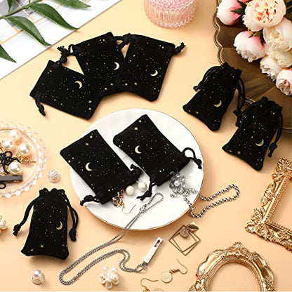 Hillban 30 Pcs 2 x 3, Black Velvet Bag with Drawstring for Jewelry - color: Black, size: 2 x 3 Inch