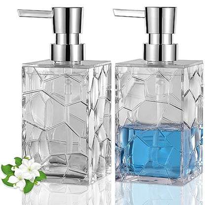 Clear Acrylic Pump Bottle Refillable Lotion Soap Dispenser 10oz 2 Pack - color: Clear, size: 2 Pack