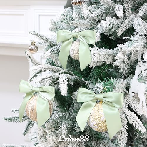 Sage Green Satin Ribbon Twist Tie Bows 5 Inch 36 Pack - color: Sage Green