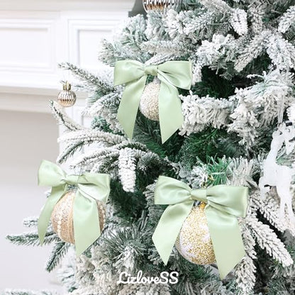 Sage Green Satin Ribbon Twist Tie Bows 5 Inch 36 Pack - color: Sage Green