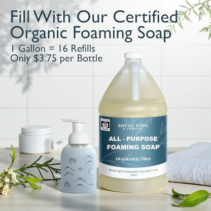 Foaming Glass Hand Soap Dispenser Pump Misty Blue 8oz - color: Misty Blue