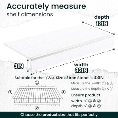 Wire Shelf Covers, 32" W X 12" D, 4 Pack, Wood Covers for Wire Shelves - size: 32x12 in