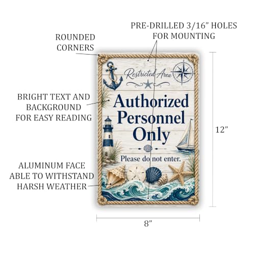 Authorized Personnel Only Coastal Business Sign - style: Authorized Personnel Only