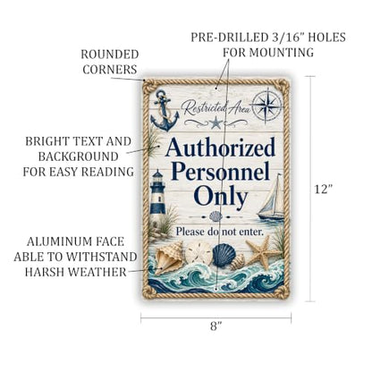Authorized Personnel Only Coastal Business Sign - style: Authorized Personnel Only