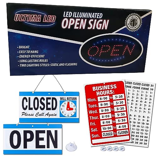 Open Sign for Business, Bright Oval Neon-Style LED Sign