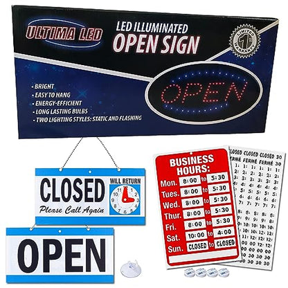Open Sign for Business, Bright Oval Neon-Style LED Sign