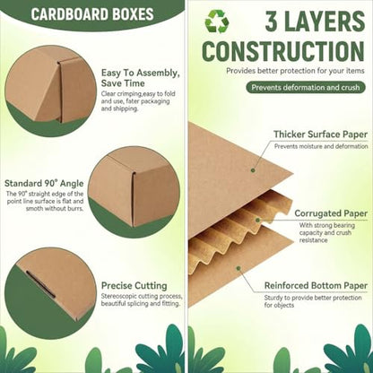9x6x4 Cardboard Shipping Boxes Set of 20, Brown - size: 9" x 6" x 4"