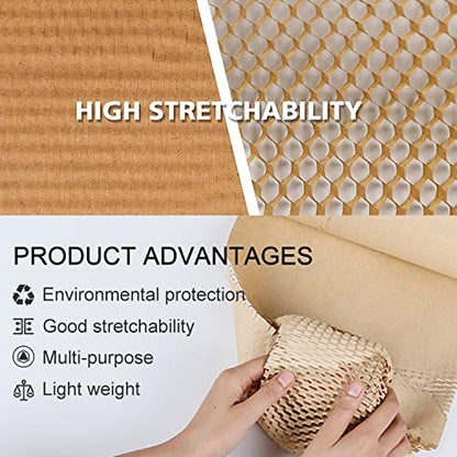 Honeycomb Packing Paper for Moving, Protective Wrapping Paper 12" x 100ft - color: Brown, size: 12 Inch x 100 Feet