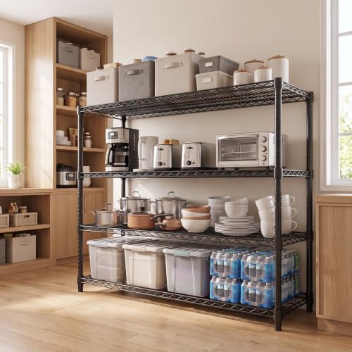 Garvee 2600LBS 4-Tier Storage Shelves Heavy Duty, Adjustable Metal Shelving - size: 55"Wx17.7"Dx63"H(4-Tiers)