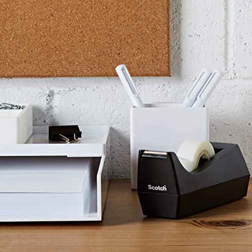 Scotch Desktop Tape Dispenser, Black, 2.7 in. x 2.7 in. x 6.4 in., 1 Tape Dispenser, Polystyrene (PS) - size: 1-Pack