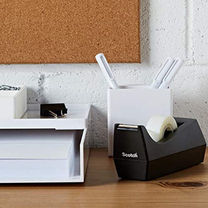 Scotch Desktop Tape Dispenser, Black, 2.7 in. x 2.7 in. x 6.4 in., 1 Tape Dispenser, Polystyrene (PS) - size: 1-Pack