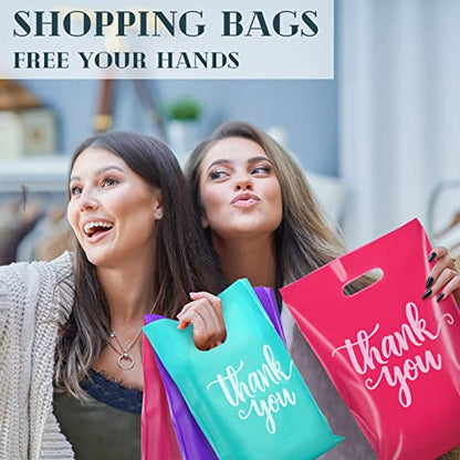 Eersida 200 Pcs Thank You Bags for Small Business, Pink, Purple, Turquoise - color: Pink, Purple, Turquoise
