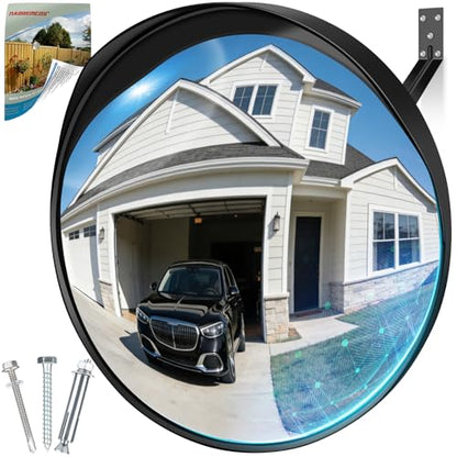 24 Inch Acrylic Convex Mirror with Rain Shield - size: 24IN S