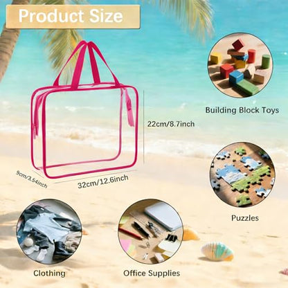 8 Packs Clear Toy Storage Bags, Red - color: Red, size: 8 Packs