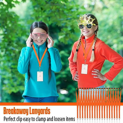 Patelai 120 Pcs Breakaway Lanyards with J Hook, Orange - color: Orange