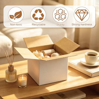 40 Pack 6x6x6 Shipping Boxes, White Corrugated Cardboard Boxes for Packaging Small Business, Mailing, Gift, Storage – Small Shipping Boxes for Packing - size: 40 Pack 6x6x6 Inches