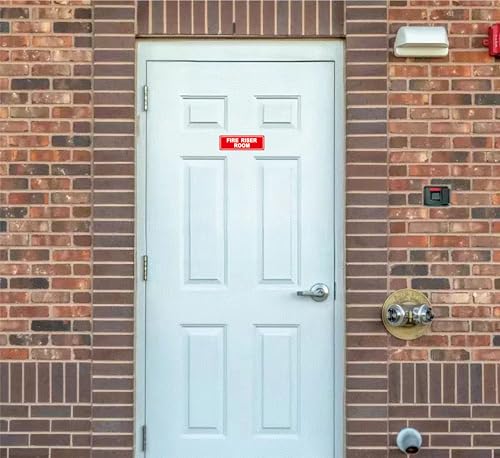 Fire Riser Room Sign – Made from Premium Durable Acrylic Material, Super Strong Self-Adhesive, Quick Installation, Perfect for Your Business and Home (9x3 Inches, Red) - color: Red – Fire Riser Room