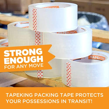 Tape King Clear Packing Tape | 110 Yards Per Roll (6 Rolls) | 1.88 Inch Wide Heavy Duty Packing Tape 2.7mil Strong Adhesive for Moving Boxes, Shipping Cartons, Office Use, Storage (660 Yards) - size: 1.88" Wide, 2.7 Mil Thick, 110 yd.