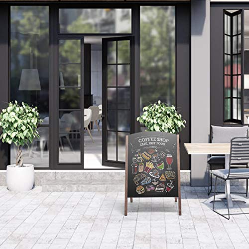 ReunionG A-Frame Wooden Chalkboard, Double-Sided Rustic Standing Blackboard, Removable Archaistic Sidewalk Chalkboard, Indoor and Outdoor Menu Sign Board, Wedding Signage Easel (40" x 26")