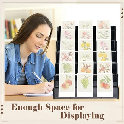 Yuntau 6 Tier Greeting Card Display Stand, Black - color: Black, size: 6 Tier