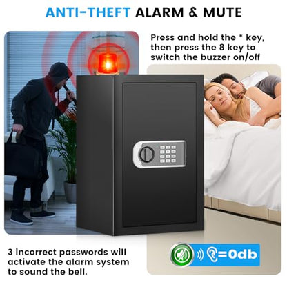 [19.7" Tall] Safe Box, 3.5 Cuft Home Safes with Fireproof Waterproof Bag - size: 3.5 Cuft