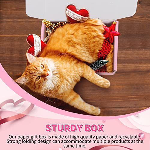Spakon 50 Packs Shipping Boxes, Cardboard, Pink, 6 x 4 x 1.6 Inches - color: Pink, size: 6 x 4 x 1.6 Inches