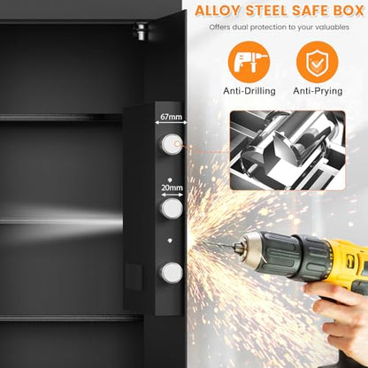 6.0 Cu Ft Large Safe Box for Home Use, 27.6"H Heavy Duty Home Safe - size: 6.0 Cub