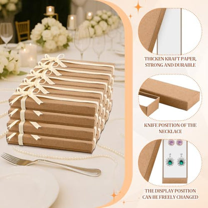 Nosiny 100 Pack Kraft Jewelry Boxes 8x2x1 Necklace Bracelet Gift Boxes