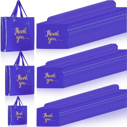 Teling 200 Pcs Thank You Shopping Bags with Handle,Purple - color: Purple
