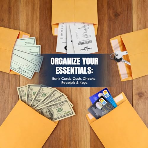 1000-Count Cash Deposit Envelopes, #11 Self-Sealing, 28lb Brown Kraft Paper Cash Envelopes for Small Businesses, Retailers, Restaurants