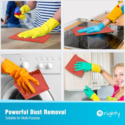 Orighty Microfiber Cleaning Cloth 5 Pack, Red Cleaning Rags 12x11 inch - color: Red, size: 5 Pack
