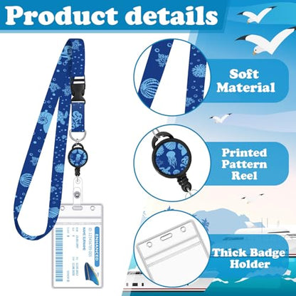 HONSIO 4 Pack Cruise Lanyard for Ship Cards, Cruise Essentials 2026, Ocean - color: Ocean Creature
