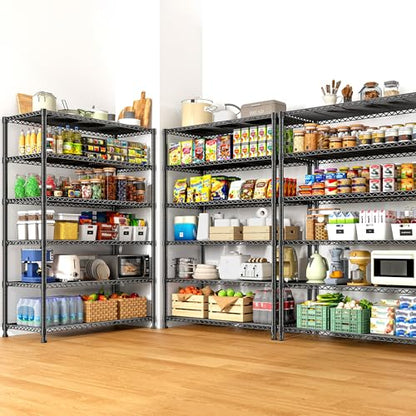 REIBII 6 Tier Metal Shelving, Space Saving & Shelf Adjustable for Kitchen - size: 【6 Tier】75"H X 35"W X 14"D